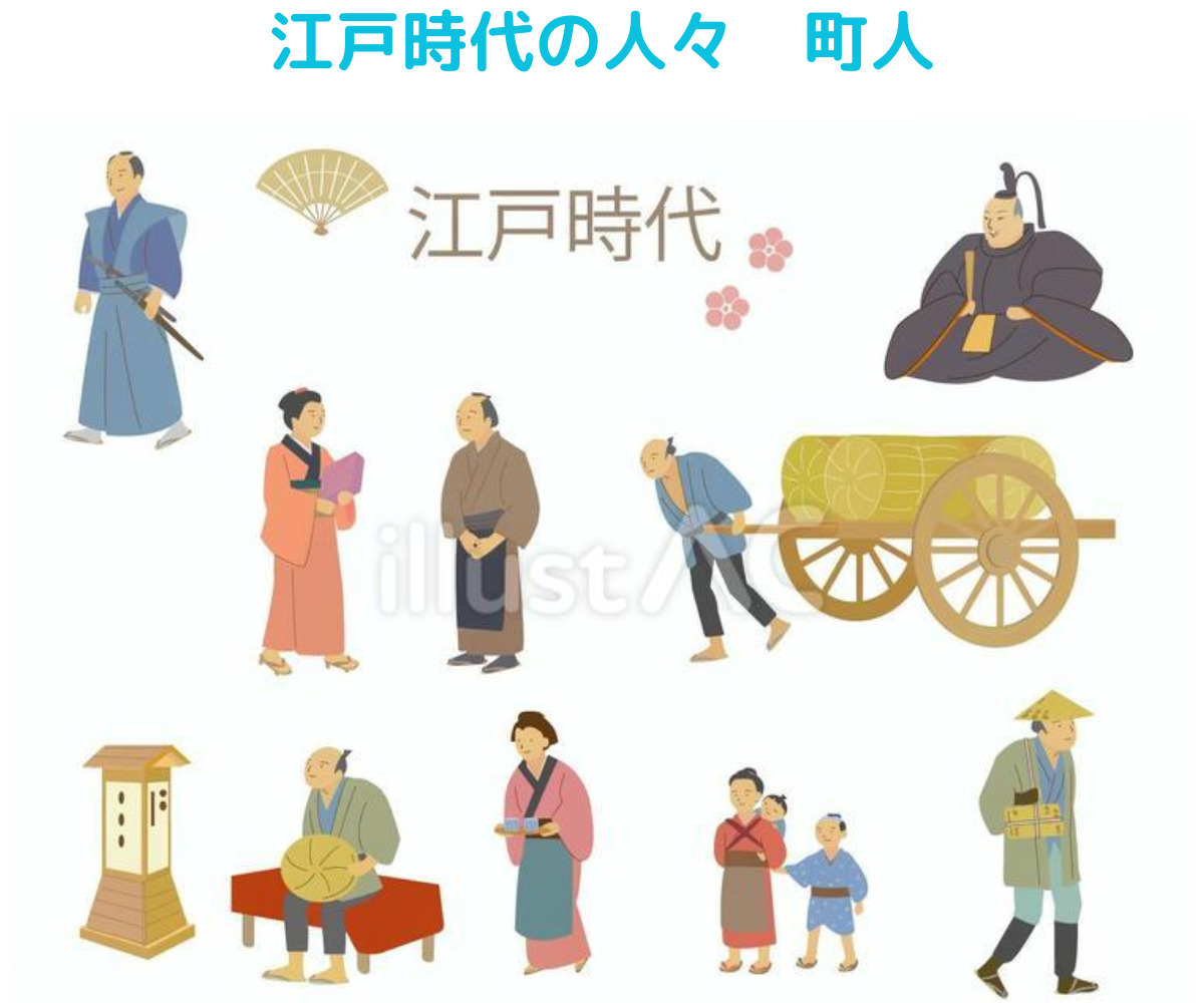 【イラスト20選】着物・男・横向きの画像7件目。江戸時代の人々 町人の画像